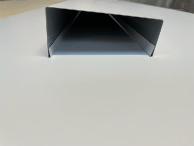 60mm White foodsafe channel (sole plate) capping, flashing for panels
