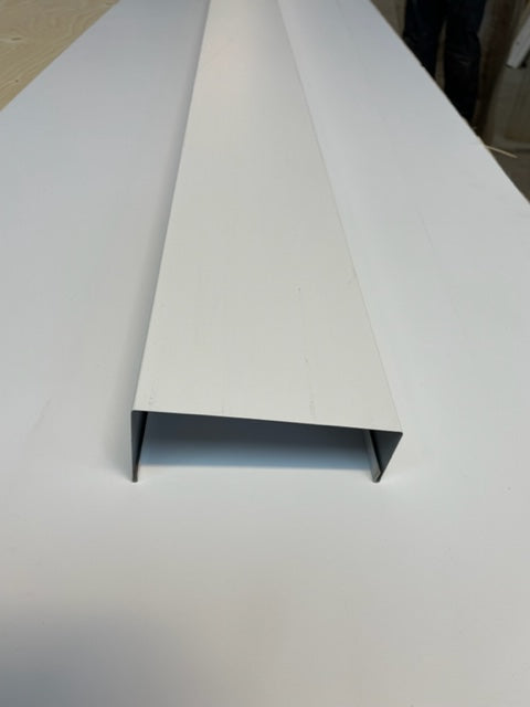 150mm White foodsafe, capping flashing channel (sole plate) for panels